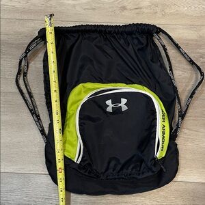 Under Armour Black and Neon Green Backpack
